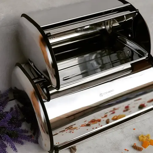 Хлебница Edenber EB-079 из нержавеющей стали с вращающейся крышкой 2 шт.   - фото 6