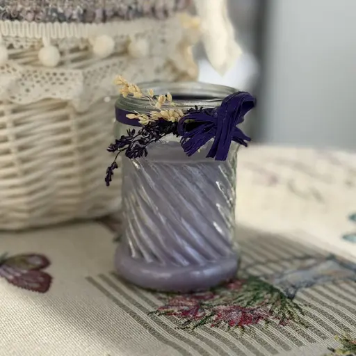 Пасхальная свеча фиолетовая в баночке большая MIS LT - фото 1