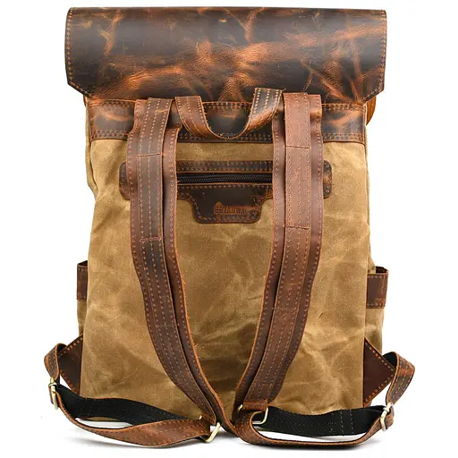 Рюкзак для ноутбука из канвас и крейзи хорс TARWA 42х33х12 см sum0028444 - фото 2