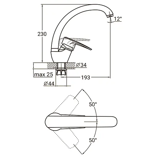 Змішувач для кухні Aquatica ML-4B141C 9746110 - фото 2