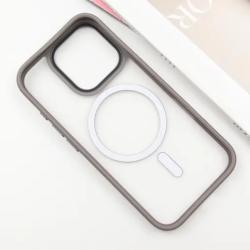 Чохол Epik TPU+PC Metal Buttons with MagSafe для Apple iPhone 16 Pro 6.3 Сірий - фото 3