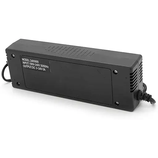 Імпульсний адаптер живлення Voltronic з регулюванням напруги 3В-24В 5А штекер 5.5/2.5 довжина, LED, Black - фото 2