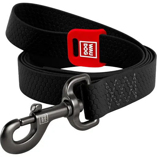Поводок для собак Waudog Waterproof водостойкий L-XXL 500х2.5 см черный - фото 1