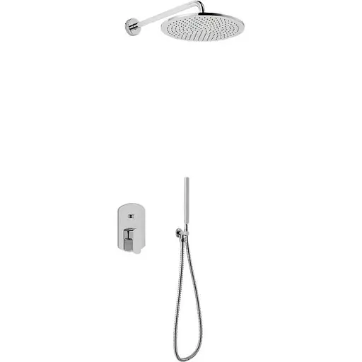 Душова система Kohlman Foxal 20 chrome + BOX прихованого монтажу QW210FR20, Хром - фото 1
