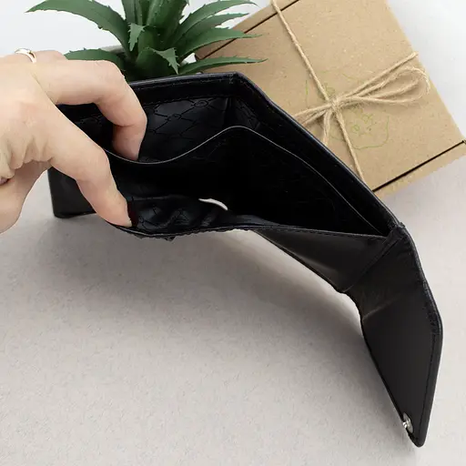 Гаманець жіночий шкіряний маленький Sabrina чорний пітон - фото 6