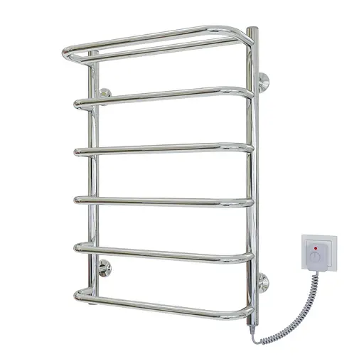 Електрична рушникосушарка Kosser Скоба с полкой 700x500/6 ER рег. ДСп04ЕR, Хром, Праве - фото 1