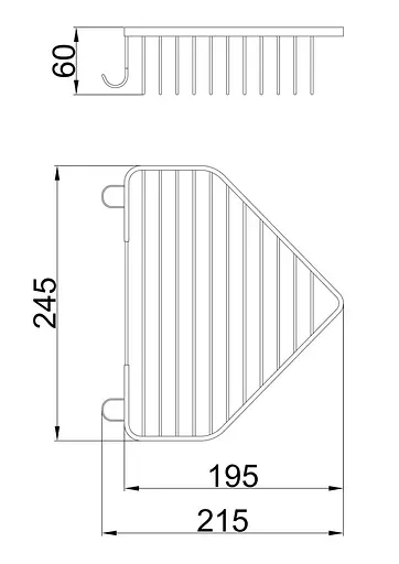 Полка угловая Frap 240x55мм F335 2/40, Хром - фото 2
