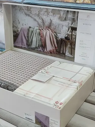 Постельное белье с вафельным покрывалом Pupilla Monica Lila Pupilla pbe0051430 - фото 3