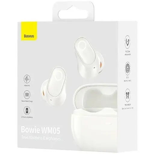 Наушники Baseus Bowie True Wireless Earphones WM05 ANC до 5 часов (NGTW200002) белые - фото 3