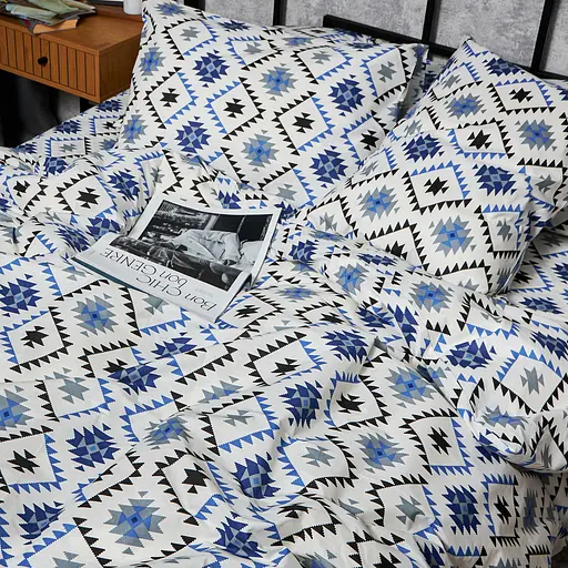 Пододеяльник Moon&Star Бязь Gold Люкс Blue Mosaic King Size 220x240 см - фото 4