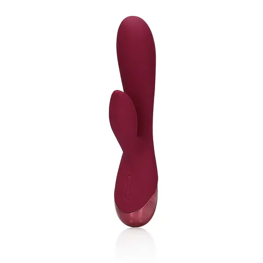 Вібратор-кролик Loveline Smooth Silicone Rabbit 20 см (вишневий) - фото 8
