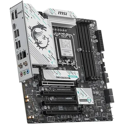 Материнская плата MSI B860M Gaming PLUS WIFI s1851 B860 4xDDR5 M.2 HDMI DP WiFi BT mATX - фото 2