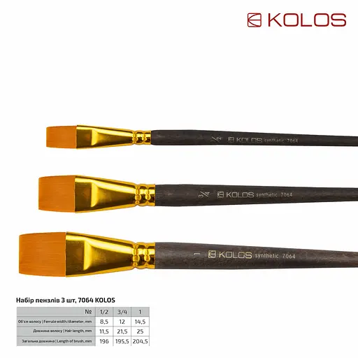 Набір пензлів Kolos 7064 - фото 3