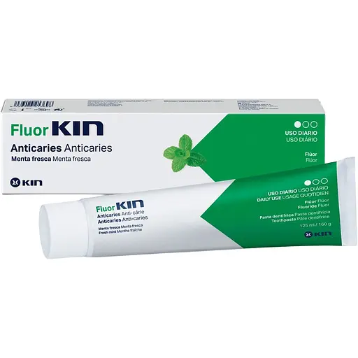 Зубна паста KIN Fluor проти карієсу свіжа м'ята 125 мл - фото 1