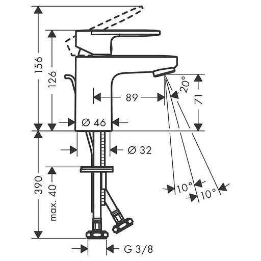 Смеситель для раковины Hansgrohe Vernis Blend 71550000 хром - фото 2