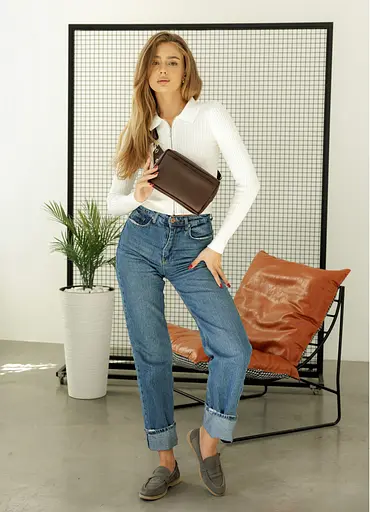 Женская сумка бананка Sambag HARVI шоколадная 24 × 16 × 6 см (88213020) - фото 2