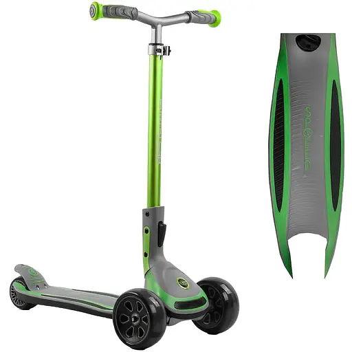 Самокат дитячий Best Scoote складаний 76-101х14.5х64 см Сіро-салатовий 000254999