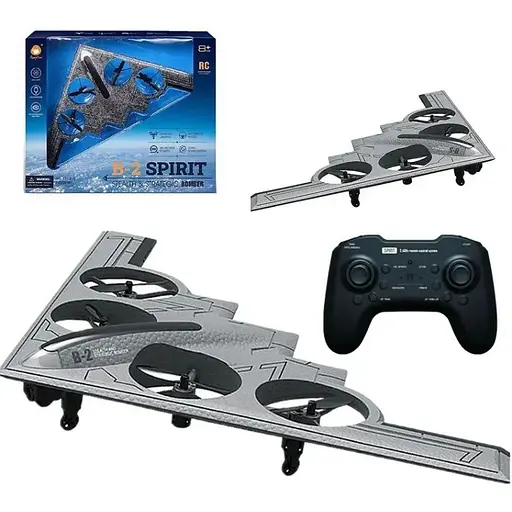 Детский самолет на пульте дистанционного управления B-2 Spirit аккумуляторный 40 см Серый - фото 1