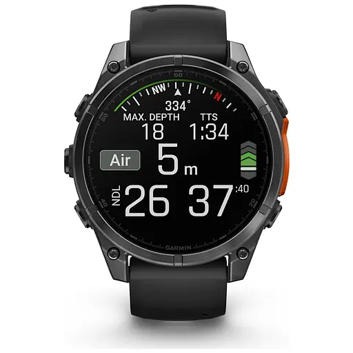 Смарт-годинник Garmin fenix 8 47mm, AMOLED, Glass/SS, SlateGray Steel/Black, BlkBnd, GPS (010-02904-00) - фото 8