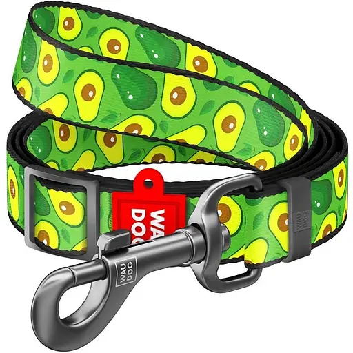 Повідець для собак Waudog Nylon нейлоновий, малюнок "Авокадо", регульований