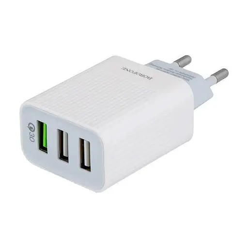Сетевая зарядка Borofone BA40A QC3.0 3 x USB на 18W - фото 4
