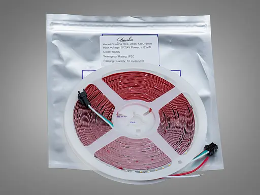 Адресна LED стрічка 12В, 126 діодів на метр, 8мм, теплий - фото 2