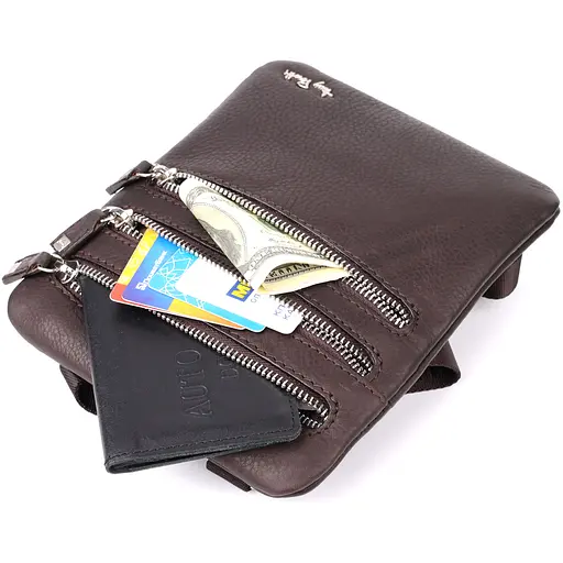 Сумка Tony Perotti из матовой зернистой натуральной кожи 16х19.5х1 см sum0028953 - фото 7