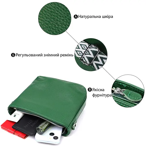 Женская кожаная сумка Vintage на каждый день 22х17.5х7.5 см sum0027581 - фото 4