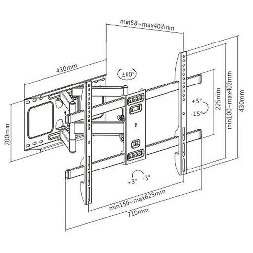 Кронштейн Gembird WM-80ST-02 (VESA600х400) - фото 3