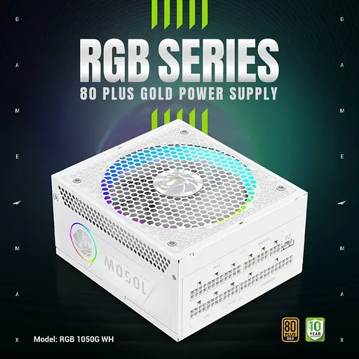 Блок живлення GameMax RGB 1050G 1050W 80+ Gold White (RGB 1050G WH) - фото 5