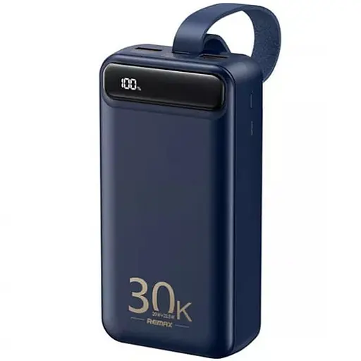 Павербанк Remax Bole Series RPP-522 / 30000мАч / до 22,5 Вт / USB-C+USB-A+microUSB / PD+QC / з ліхтариком / Темно-синій - фото 1