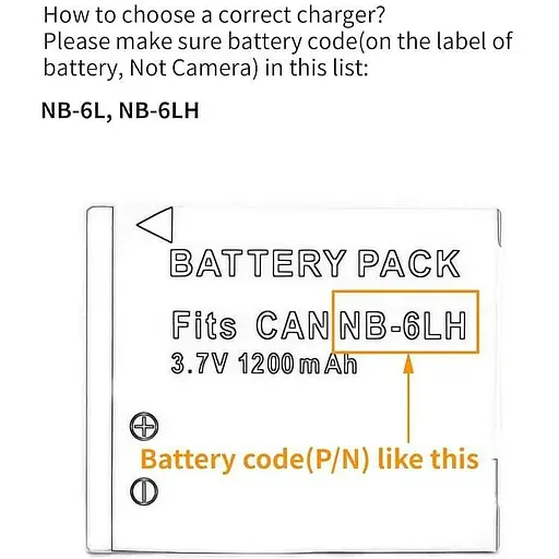 USB-зарядний пристрій NB-6L для камери Canon PowerShot SX530 HS, SX610 HS, SX710 HS, SD1200 IS, SD1300 IS, S120 IXY 10S IXY 30S - фото 3