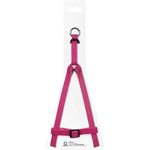 Шлейка для кошек и мелких собак Waudog Classic кожаная с QR паспортом, пластиковый фастекс, XS розовый - фото 3