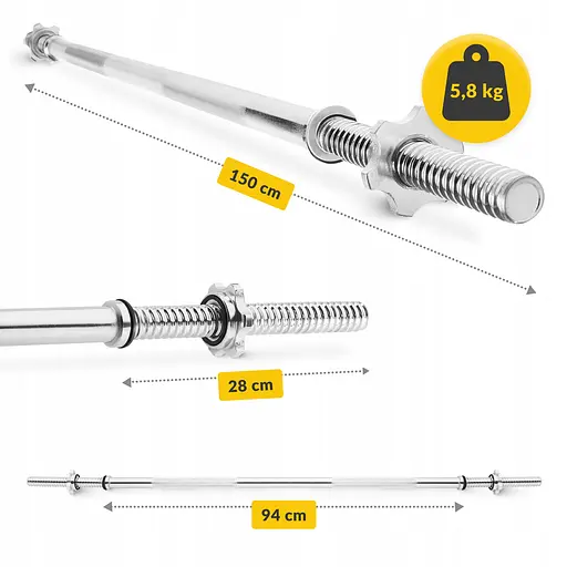 Гриф для штанги прямой 4FIZJO 150 см 25 мм (P-5905973401142) - фото 9