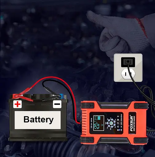 Автоматичний зарядний пристрій AGM FOXSUR 12 В/24 В 12 A LiFePO4 GEL SLA - фото 5