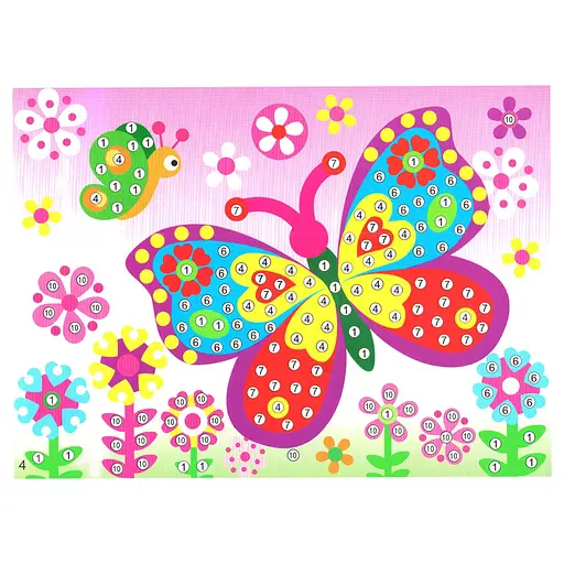 Дитяча мозаїка за номерами "Метелики" Bambi 13-126-9 різнокольорові камінчики - фото 1