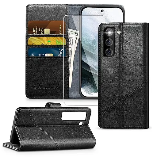 Чохол KRAFTCARE для Samsung S21, шкіряний чохол для Galaxy S21 преміум-класу, фліп-гаманець RFID-блокуючий ударостійкий чохол