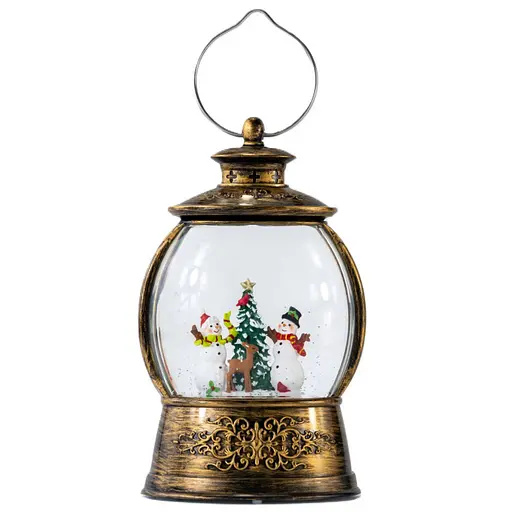 Светильник-декор новогодний Фонарь XHF-8005 LED 5 мелодий USB AAх3 (14.5х9х24см)