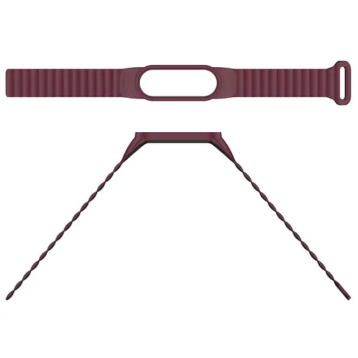 Ремешок Dual-color Magnetic для Xiaomi Mi Band 7/6/5/4/3 Plum/Black - фото 4