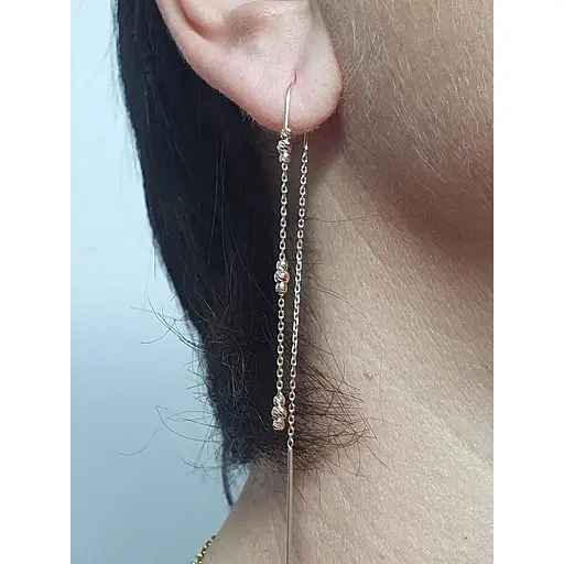 Золотые серьги-протяжки Favoritum Шарики. 210166_1 - фото 2