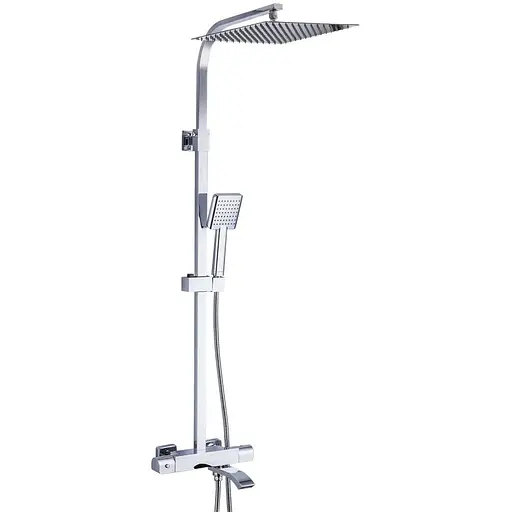 Душова система з термостатом Gappo G2407-40, вилив - перемикач на лійку, хром - фото 1