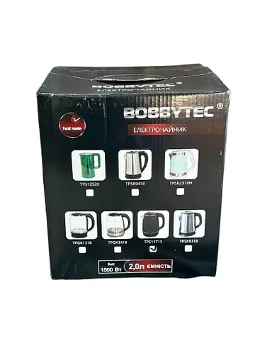Чайник електричний Bobbytec TPC11715 компактний та потужний об'ємом 2 л потужністю 1800 Вт Білий - фото 3