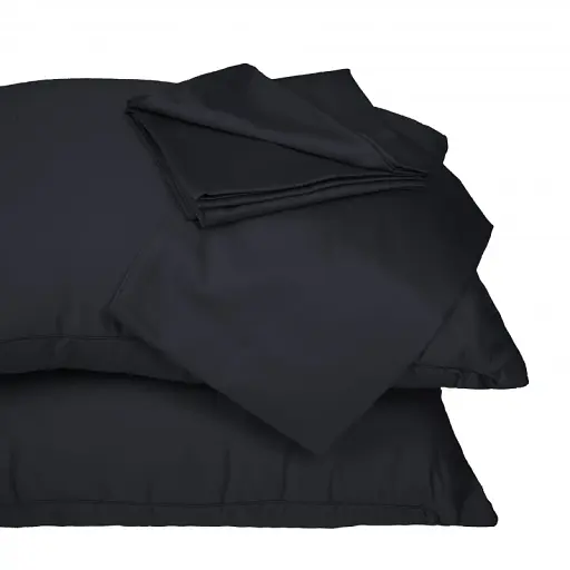 Летний постельный комплект MirSon Line Satin Light Pro Black с эвкалиптовым волокном Полуторный (2200010982206) - фото 5