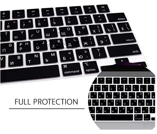 Накладка на клавіатуру DK для Apple MacBook Pro 16" 2021 - 2024 USA силікон чорний (013282) - фото 5