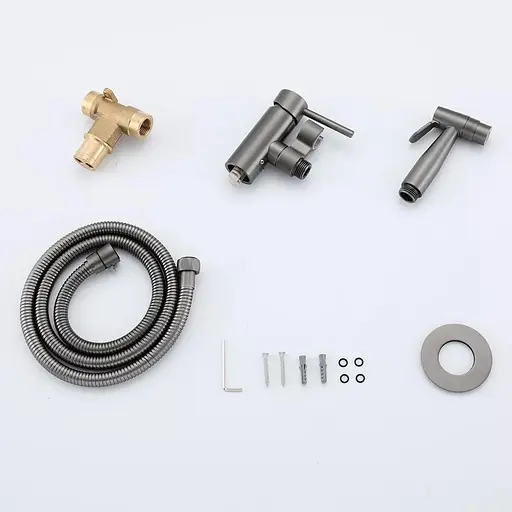 Набор гигиенического душа скрытого монтажа Gungrey Gappo G7206-9, графитовый хром - фото 3