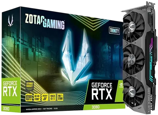 Відеокарта GeForce RTX 3080 10GB Zotac Gaming Trinity LHR (ZT-A30800D-10PLHR) Б/В - фото 1