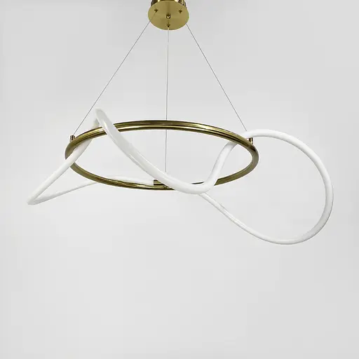 Латунная кольцевая люстра с гибкой LED лентой Ø100 см (кольцо 80 см) | Ст. JU 22N-800 AB | Line F - фото 4