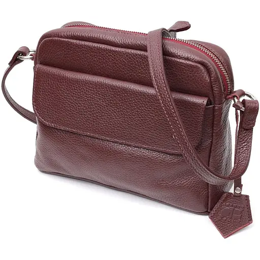 Кожаная женская сумка Grande Pelle 23х17х7 см sum0023597 - фото 1