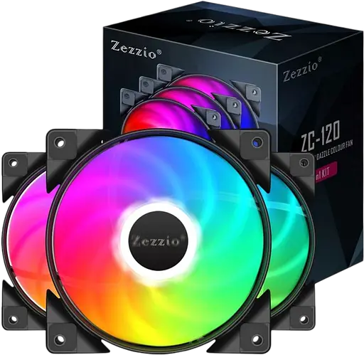 Вентилятор Zezzio ZC-120 SRGB 3-Pack RGB Black (ZC-120 Colorful 3in1)