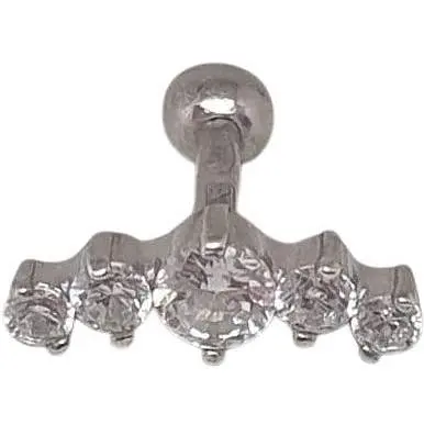 Серебряная серьга для пирсинга хеликса Ирий с фианитами. 40001ШТ